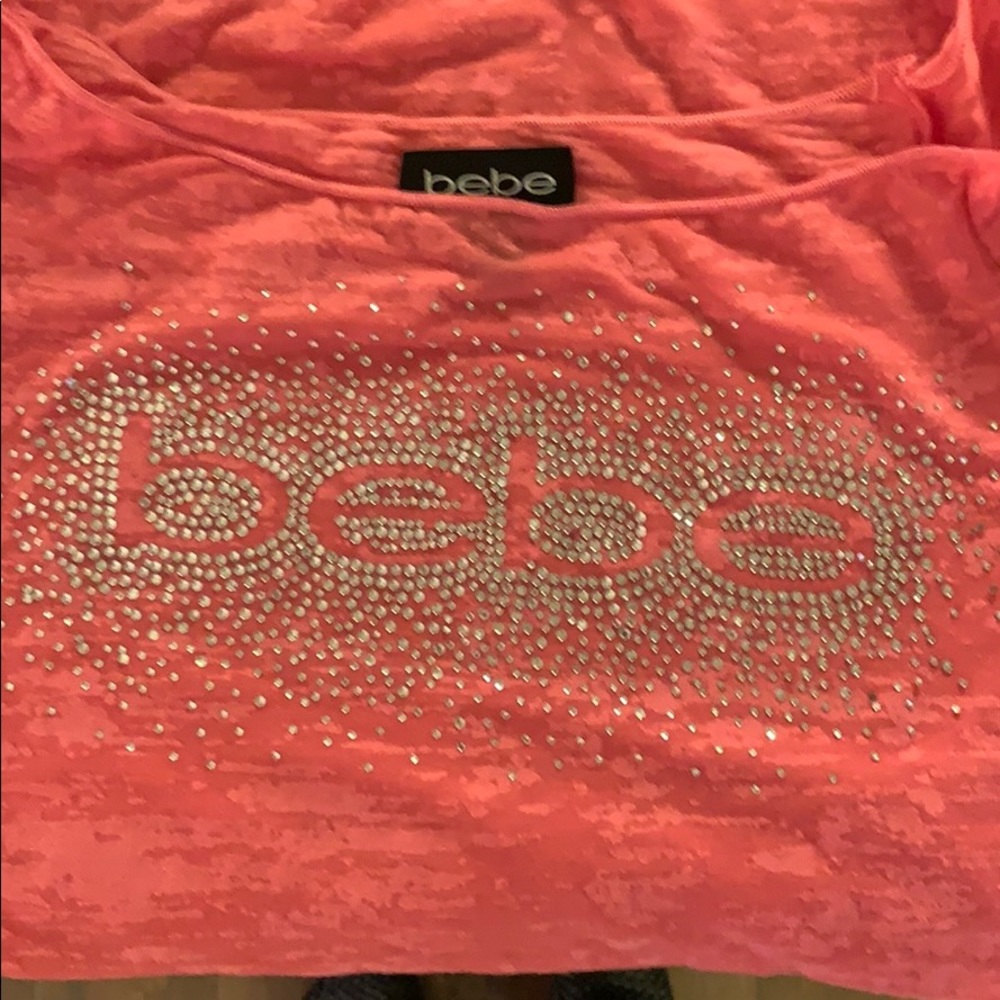Bebe fitted scoop neck t